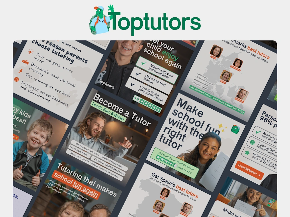 TopTutors static ad creatives for Meta